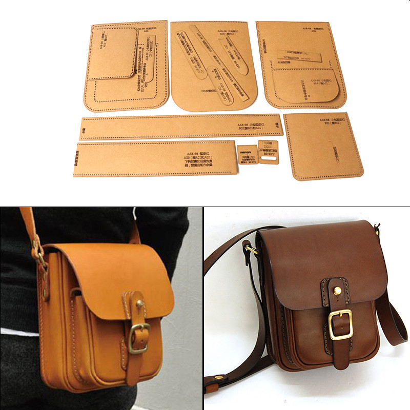 Leatherwork Templates - DIY Leather Craft Shoulder Bag Messenger