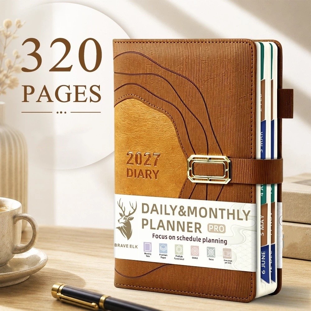 Leatherwork Plans - Thickened 2027 Schedule Notepad PU Leather