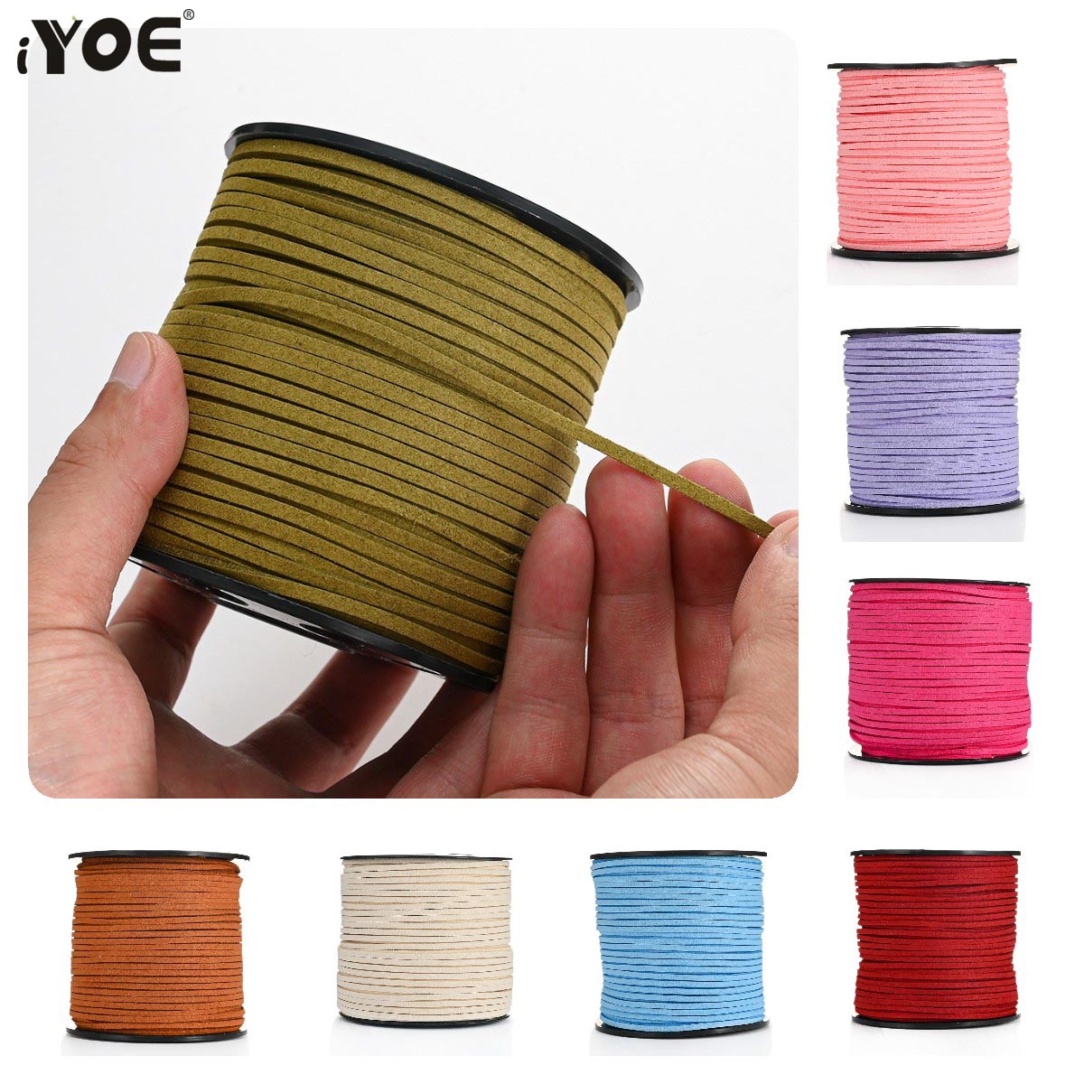 Leatherwork Thread - 5/20m 2.5mm Flat Faux Suede Braided