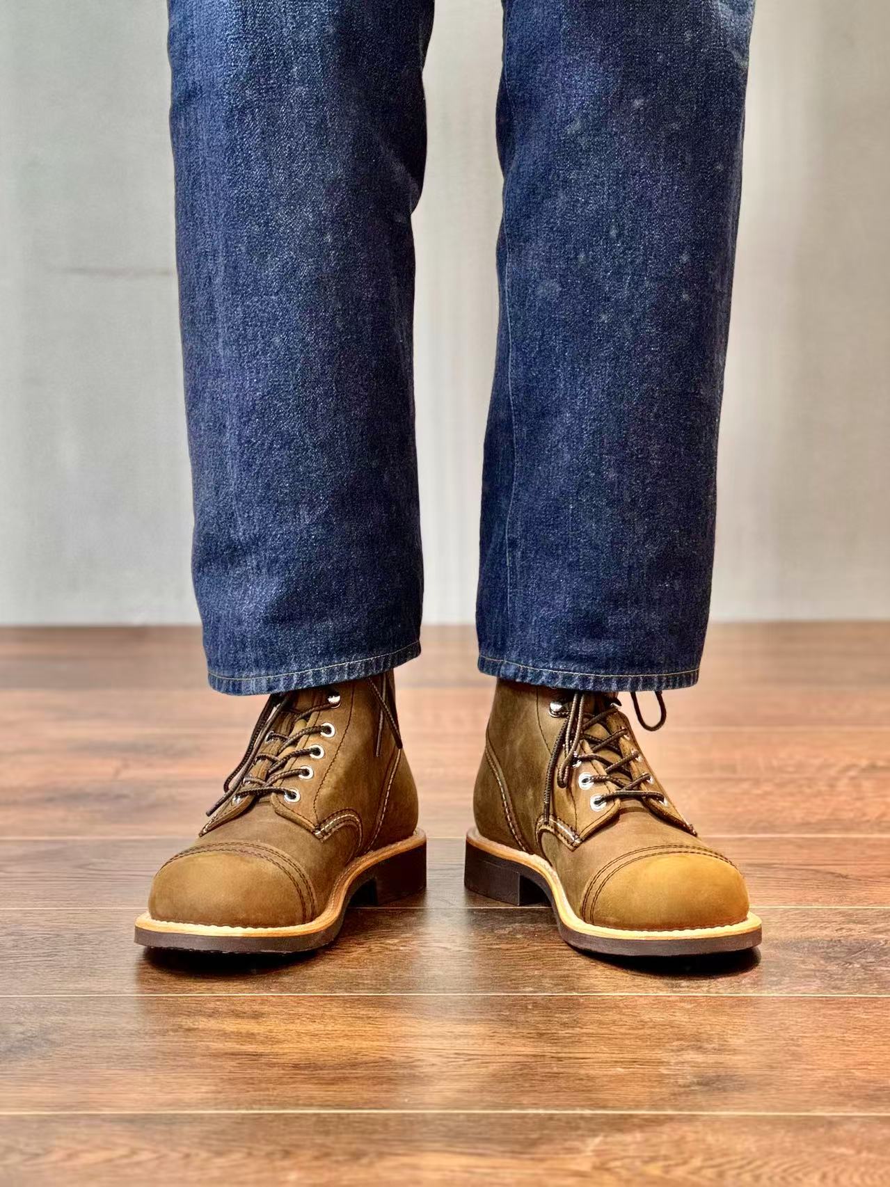 Leather Work Boots - Real Stitching Heritage Boots Retro Iron