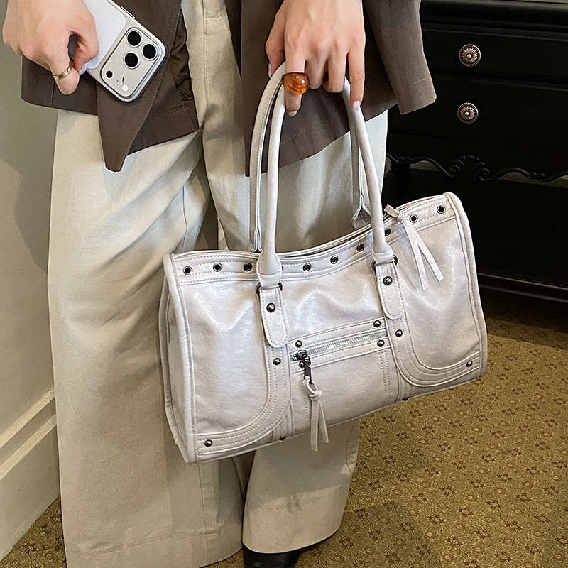 Vintage Leatherwork - Motorcycle Handbag Retro Women Shoulder Crossbody