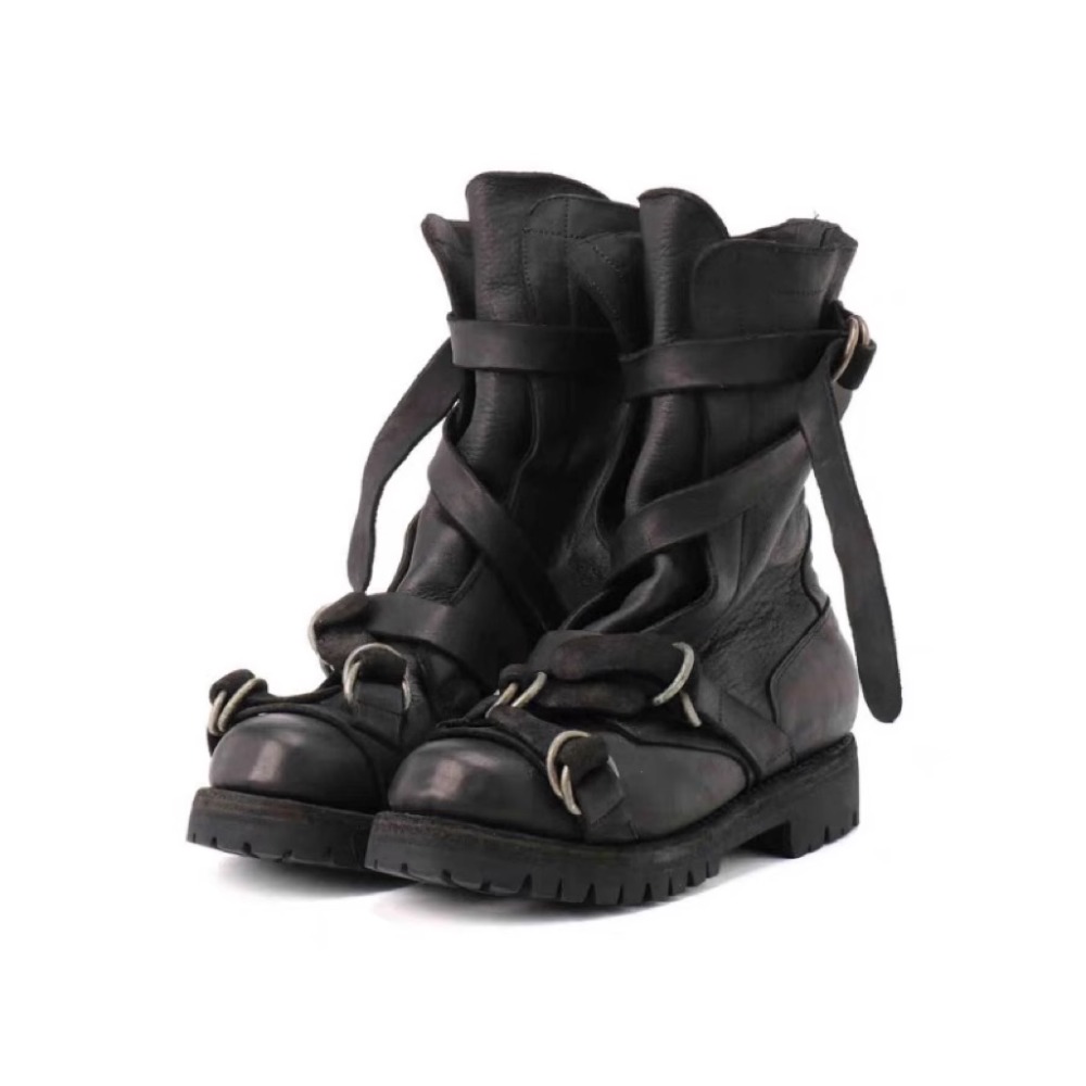 Leatherwork Belt - Men's Leather Motorcycle Boots Punk Retro