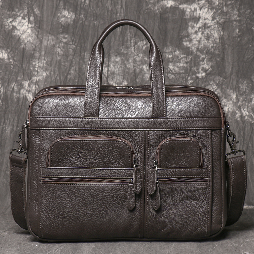 Men's Genuine Leather Briefcas - Leather Work Laptop Bag review and price
