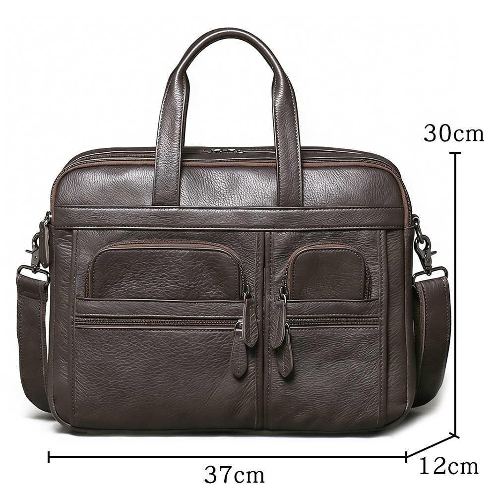 Men's Genuine Leather Briefcas - Leather Work Laptop Bag review and price