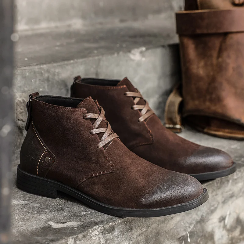New Cow Suede Ankle Boots Hand - Vintage Leatherwork review and price