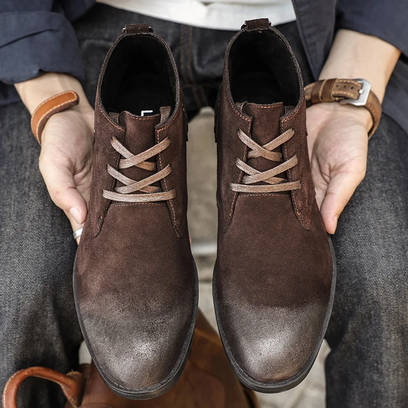 New Cow Suede Ankle Boots Hand - Vintage Leatherwork review and price