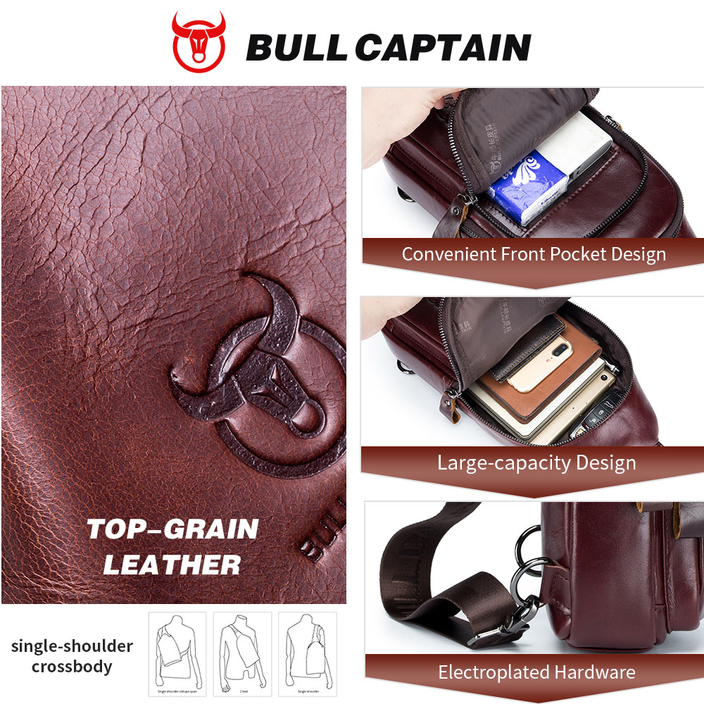 BULLCAPTAIN Genuine Leather Ch - Leather Work Laptop Bag review and price
