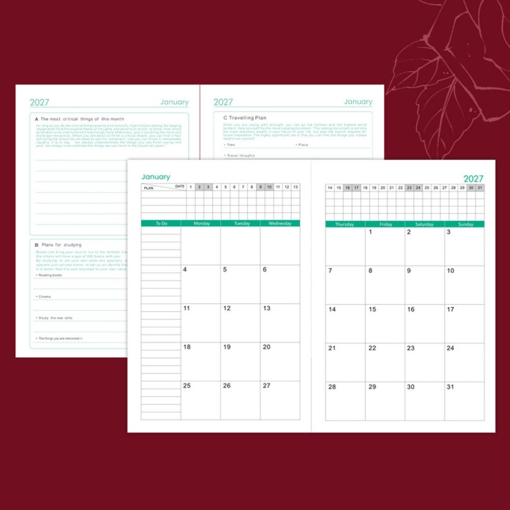 English 2027 Schedule Planner  - Leatherwork Plans review and price