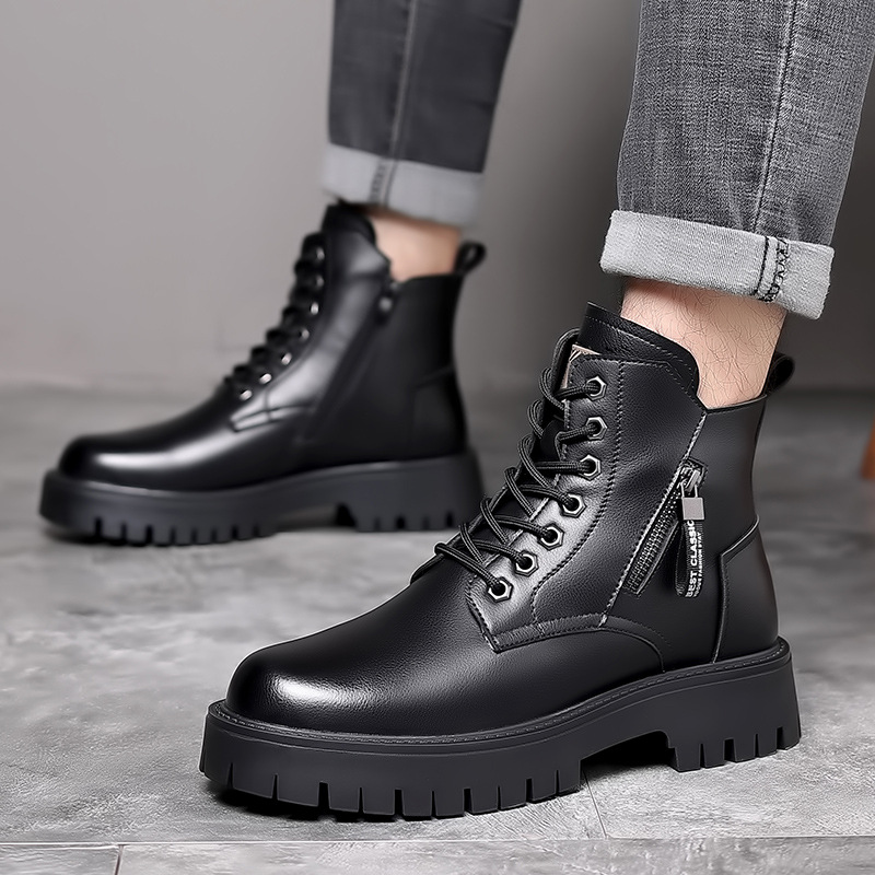 Men Classic Genuine Leather Bo - Leather Work Boots review and price