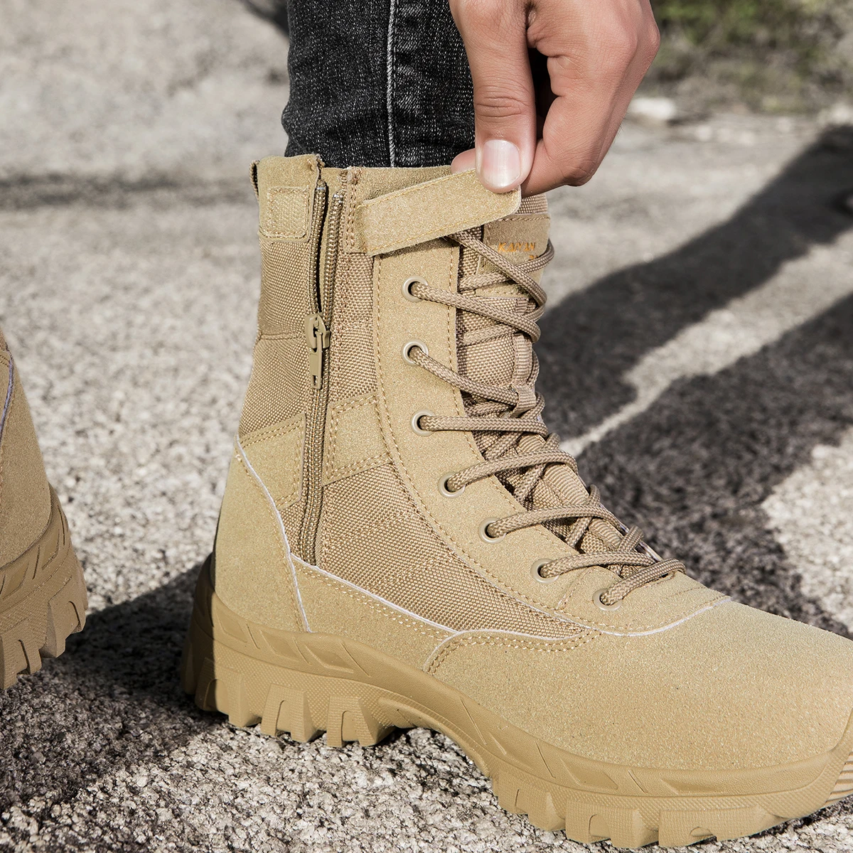 Men's Outdoor Hiking Shoes Hig - Leather Work Boots review and price