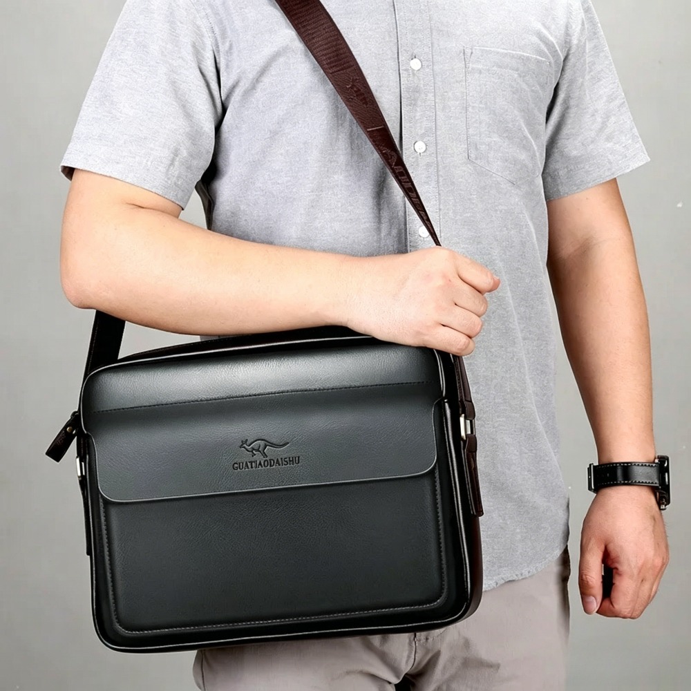 PU leather retro men's single- - Leather Work Laptop Bag review and price