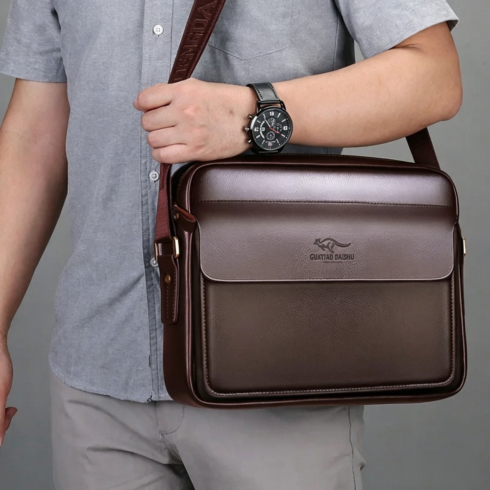 PU leather retro men's single- - Leather Work Laptop Bag review and price