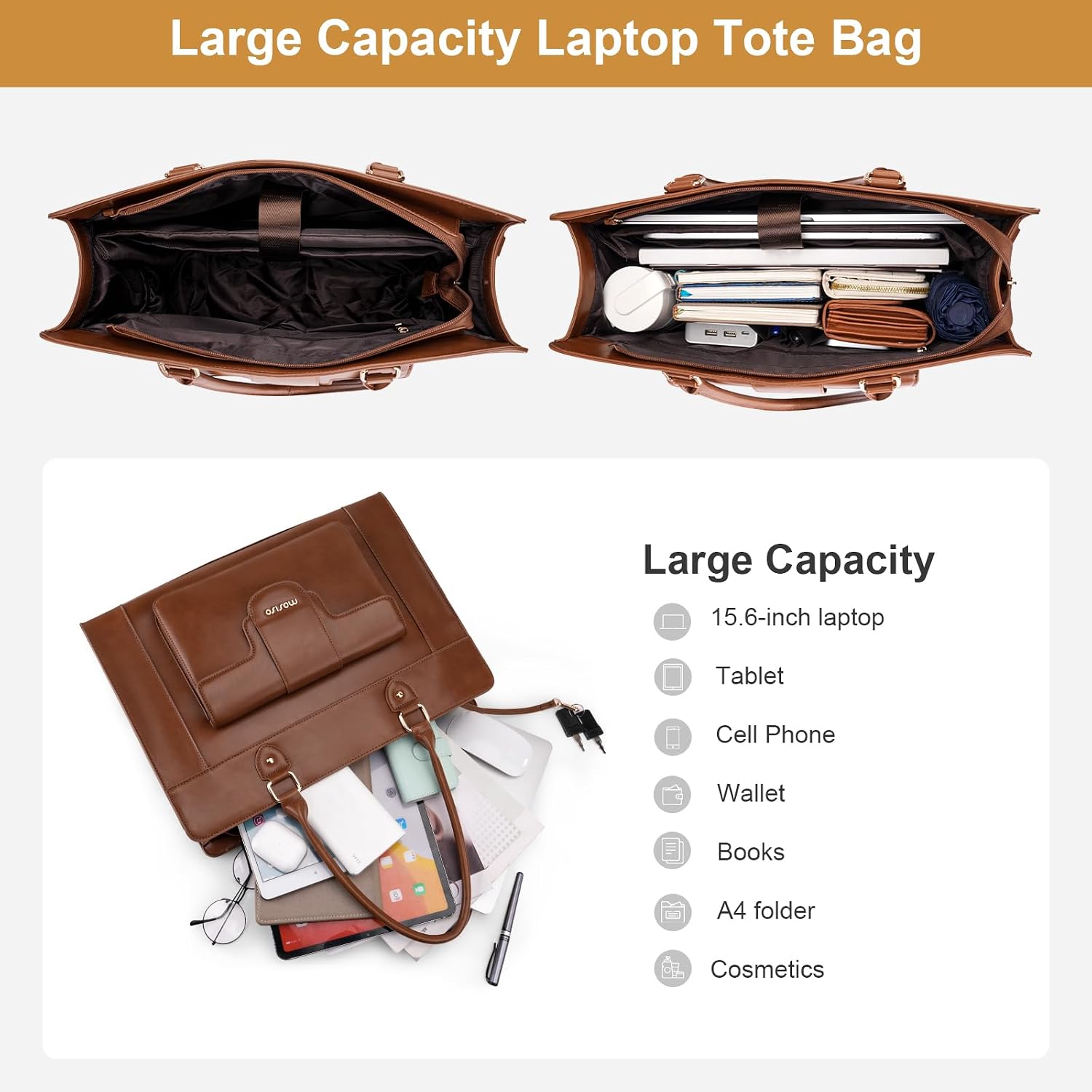 MOSISO Laptop Tote Bag for Wom - Leather Work Laptop Bag review and price