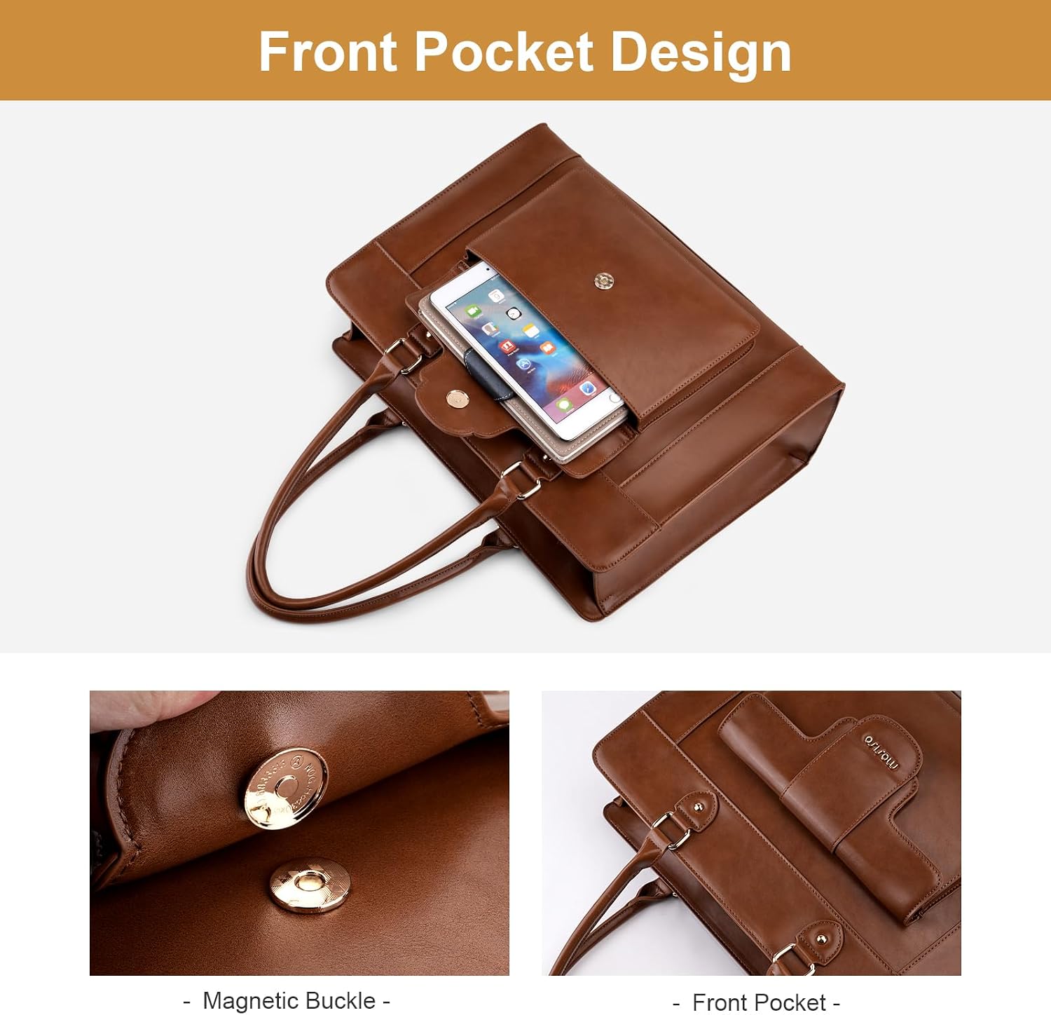 MOSISO Laptop Tote Bag for Wom - Leather Work Laptop Bag review and price