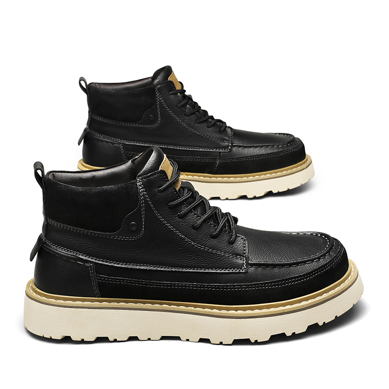 Men Brown Fleece Lined Warm Hi - Leather Work Boots review and price