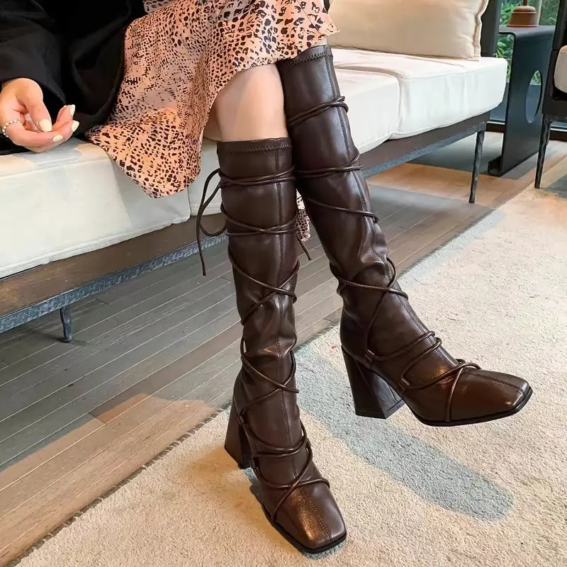 Autumn Winter Leather Strap Kn - Leather Work Boots review and price
